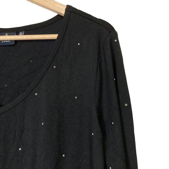 A622701 BUMBLEBELLA by Jill Martin Bejeweled Long-Sleeve Tee Black 1X - Picture 2 of 6